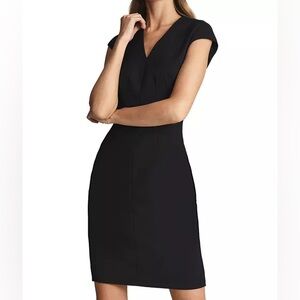 REISS Hayes Black Cap Sleeve Dress Size 0